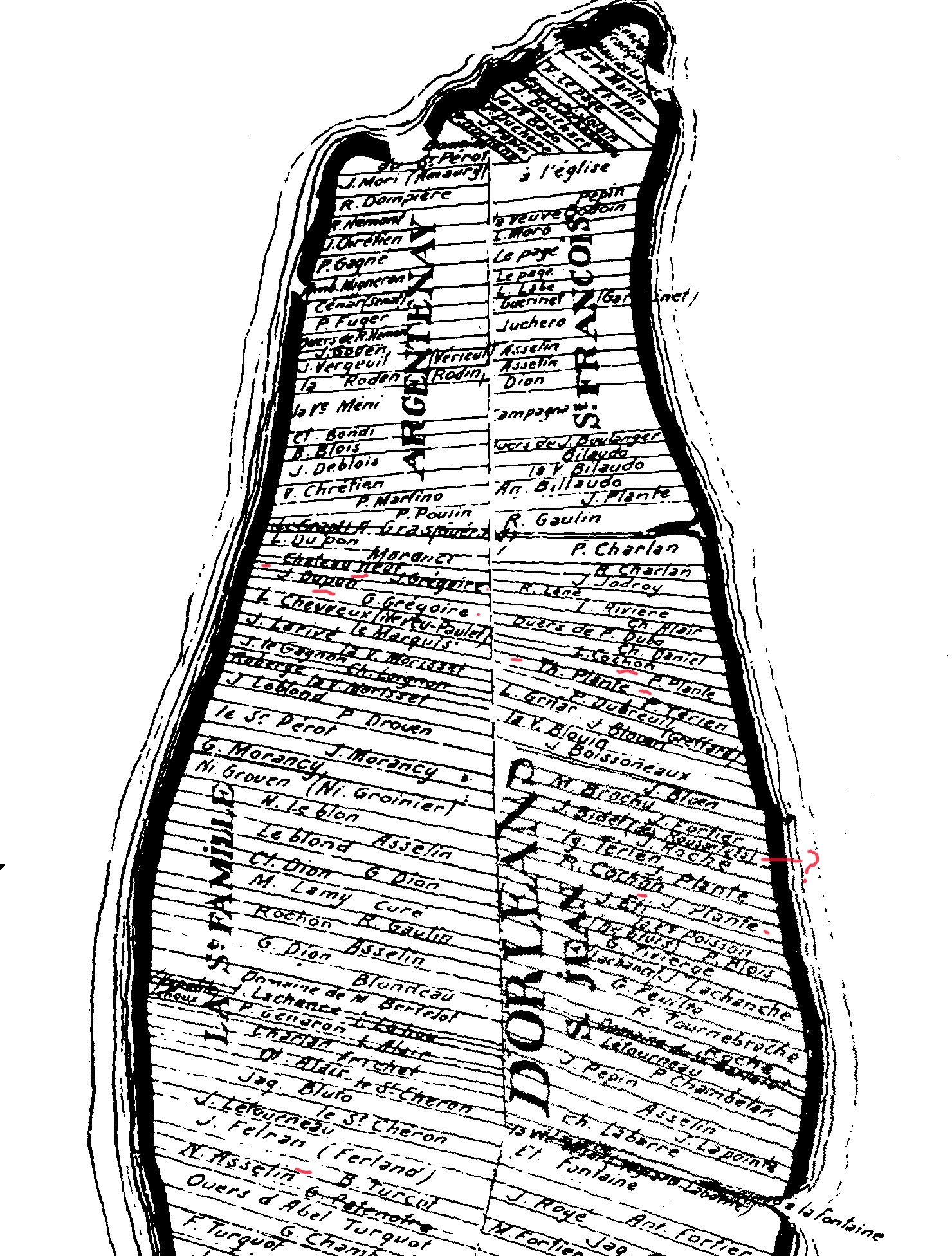 MAP of l'Ile d'Orléans EAST as produced by Sieur de Catalogne circa 1709